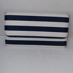 EUC KUT From The Kloth Black & White Stripe Leather Trifold Wallet